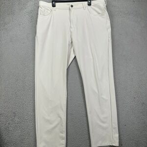 Dunning Pants Golf Chino Mens 40X32 Cream Performance Tech Stretch‎ 5 Pockets